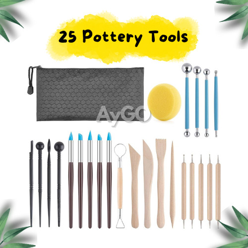 

25 Pcs Ceramics Clay Tools Polymer Clay Tools Modeling Air drying Clay Sculpting pottery Tools