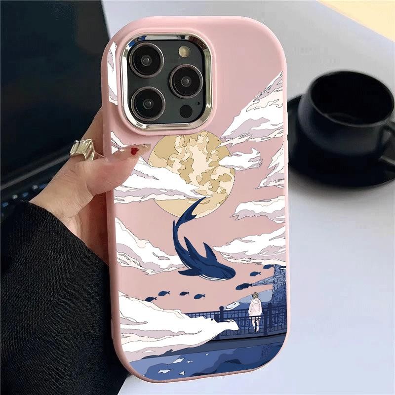 Case Hp For Samsung A32 5G A34 M32 Girls Colorful Simple Cloudside TPU Casing Soft Case