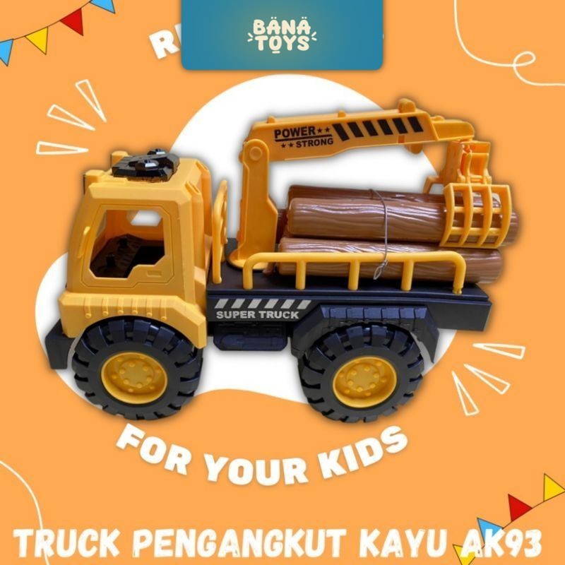 ( Bisa Cod ) MAINAN MOBIL TRUCK LOGGING KAYU AK93 - MAINAN ANAK TRUCK MUAT KAYU - MOBIL TRUCK MUAT K