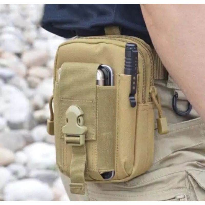 Selempang murah Pria Wanita / Tas Pinggang Hp Pria Import Waistbag Waist Bag Tactical Army Tempat sm