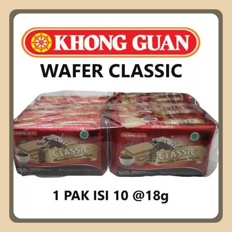 

Wafer Khong Guan Classic Isi 10 Pcs Krim Coklat