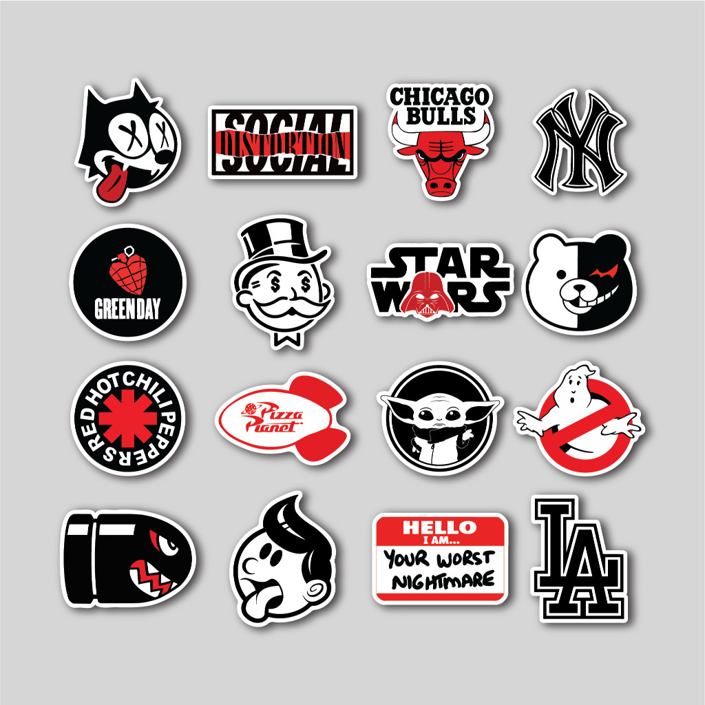 

Sticker Pack Red Bw Logo | Sticker Tumblr | Stiker Laptop Koper Helm