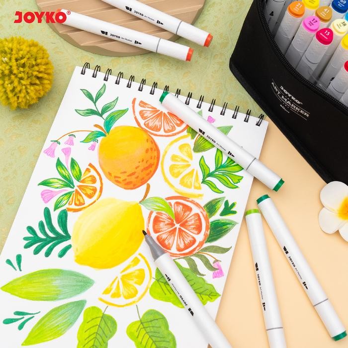 

TERLARIS! Art Marker Spidol Penanda Seni Berwarna Joyko ARMK-66-30 ~ 60 Colors - 30 Warna
