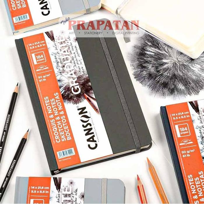 

TERLARIS! GRADUATE Canson Sketch & Notes Book | Sketchbook | Buku Gambar - SOFT COVER, DARK GREY