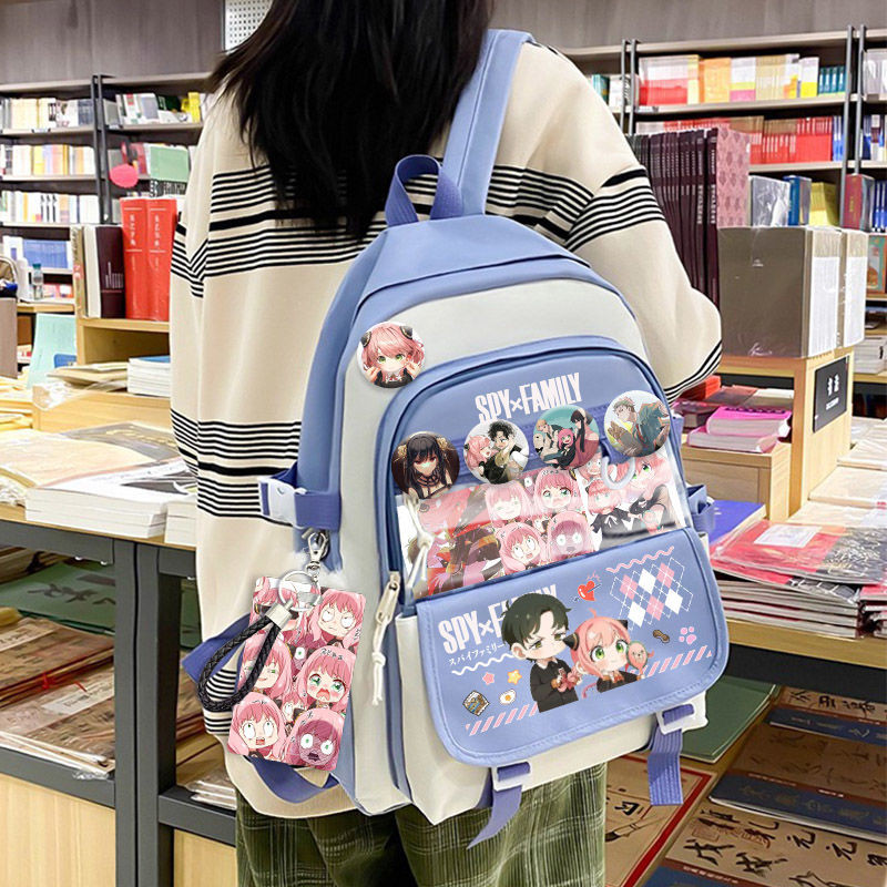 

SPY×FAMILY Anime Peripherals Anya Forge Cartoon Girl School Bag Creative Kawaii Girl Heart Large Capacity Student Backpack