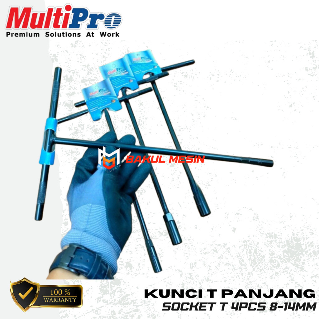 kunci T panjang kunci shock T socket T 4pcs MULTIPRO 8-14mm