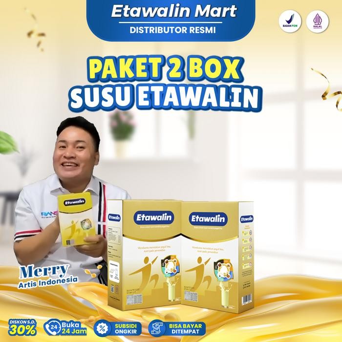 

[[PROMO]] PAKET 2 BOX SUSU ETAWALIN - BANTU MASALAH ASAM URAT | 200 GRAM ORIGINAL [BPOM] | BISA COD [minuman berkhasiat yang terbuat dari susu kambing etawa dipadukan dengan Rempah pilihan Susu Bubuk - 2 BOX