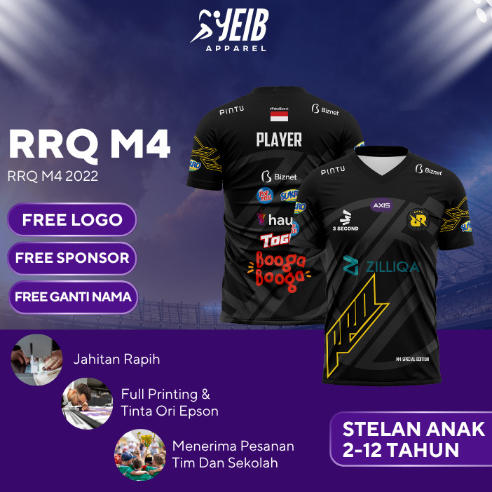 JERSEY ESPORT ANAK LAKI LAKI RRQ M4 2022 FULL PRINTING JERSEY BOLA ORIGINAL
