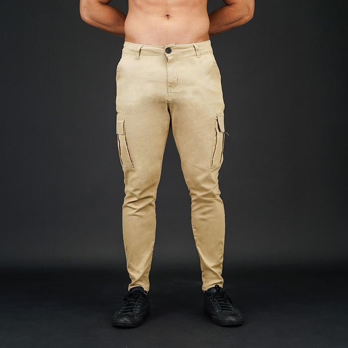 NEW NEVERES Tactical Cargo Chino Pants - Khaki, 28