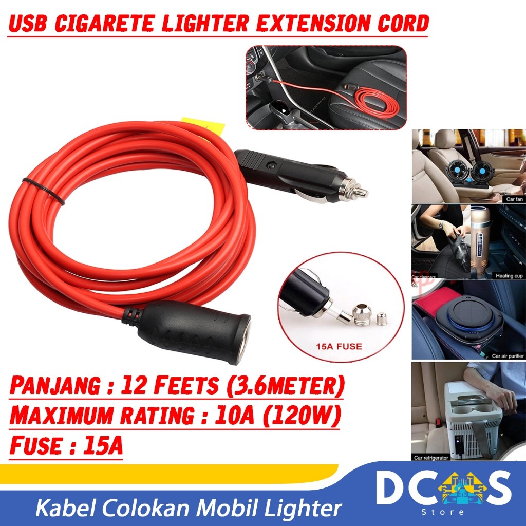 Kabel Colokan Mobil Cigarette Lighter Extension Colokan Rokok Mobil