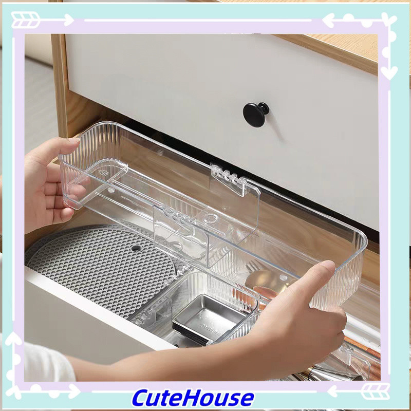 Sekat Laci Organizer Penyekat Laci Bening Acrylic Kotak Penyimpanan Serbaguna