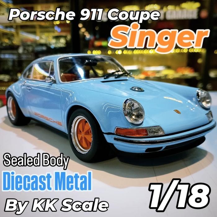 Diecast Porsche 911 Coupe SINGER Light Blue  KK scale  Metal Sealed Body Limited 1 of 1000pcs Worldw