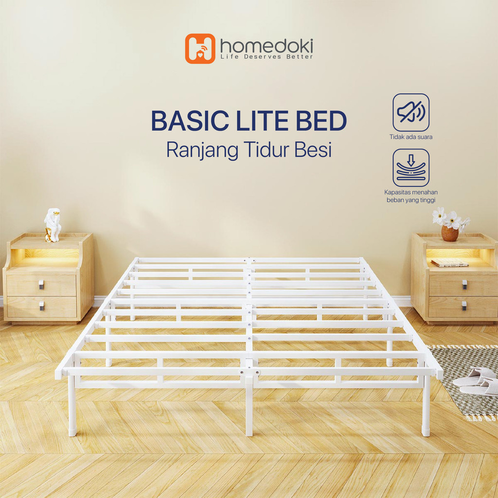 Homedoki BASICLITEBED WHITE Series / Tempat Tidur Lipat / Yelena Ranjang Tidur Divan / Puith Dipan B