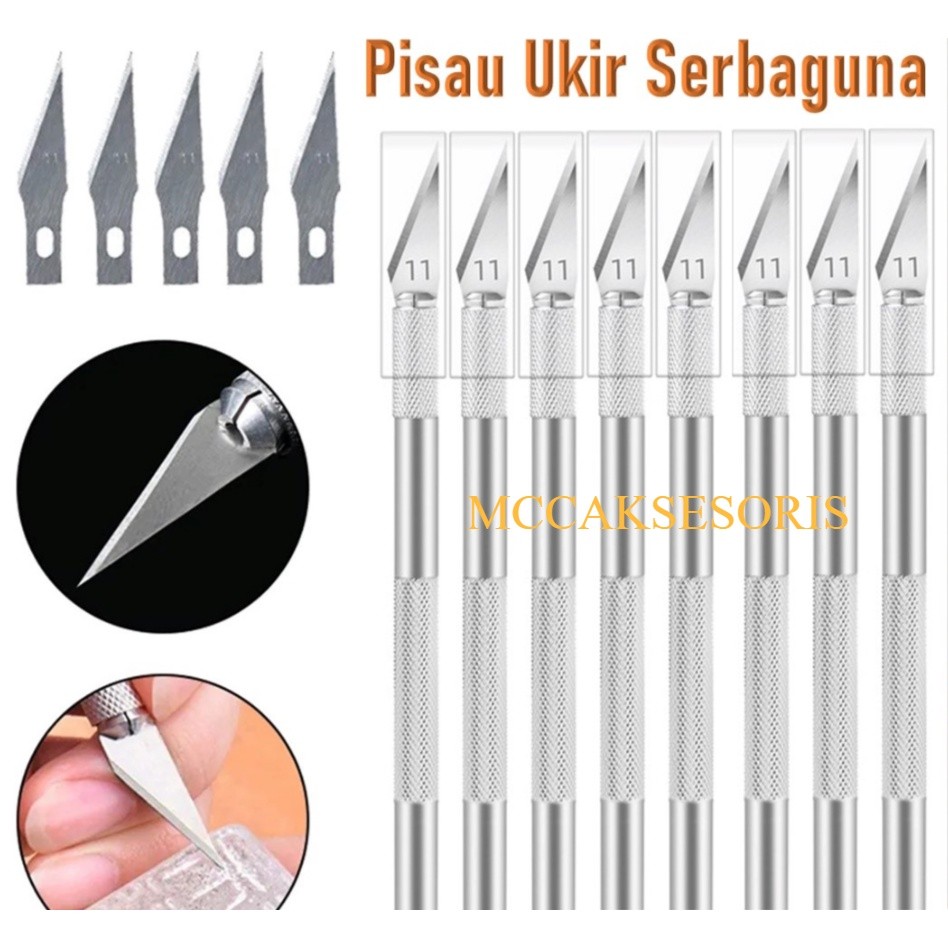 

MCC Pisau Ukir Seni isi Cutter Hobby Crafting Art Knife Metal Handle Blade Pisau Bonsai Sayat Ukir Pen Cutter Set Mata dan Gagang Art Knife