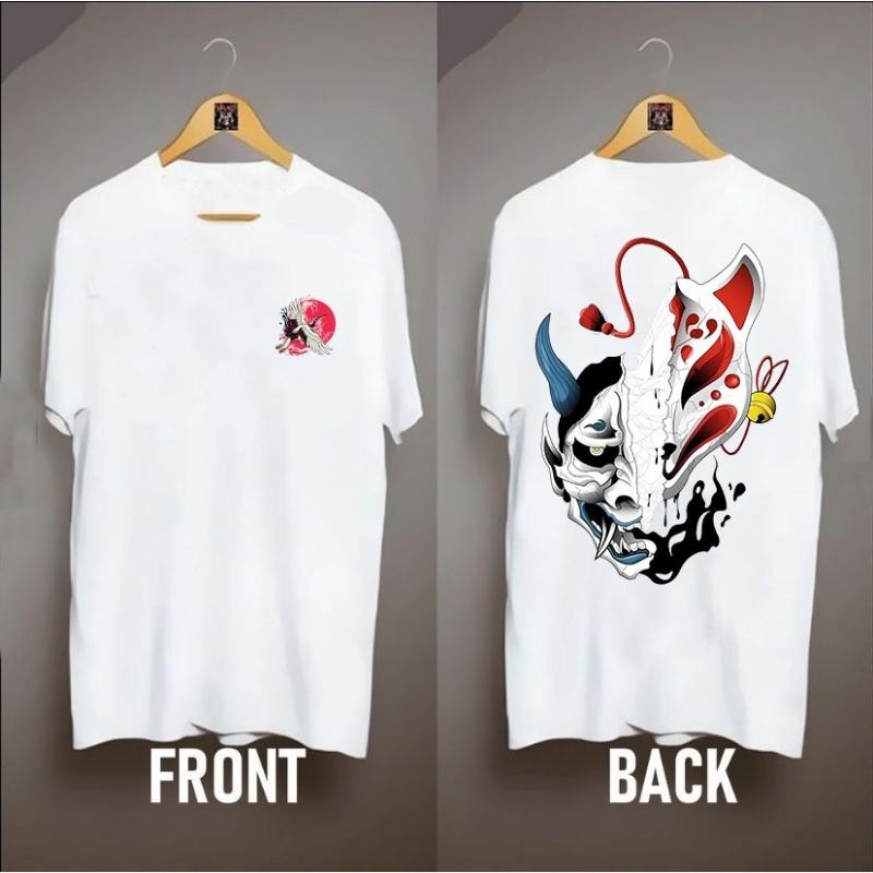 Kemeja putih fashion Jepang untuk pria kaos cetak jalanan untuk pria wanita kaos unisex kaos cetak v