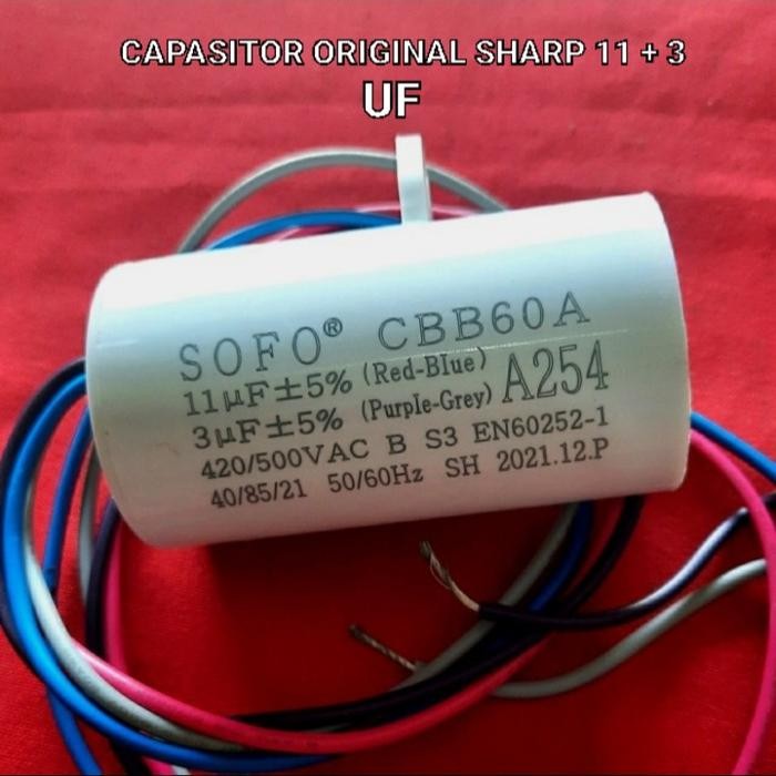 kapasitor mesin cuci sharp 2 tabung 11 + 3 ORI Sharp ORI tool