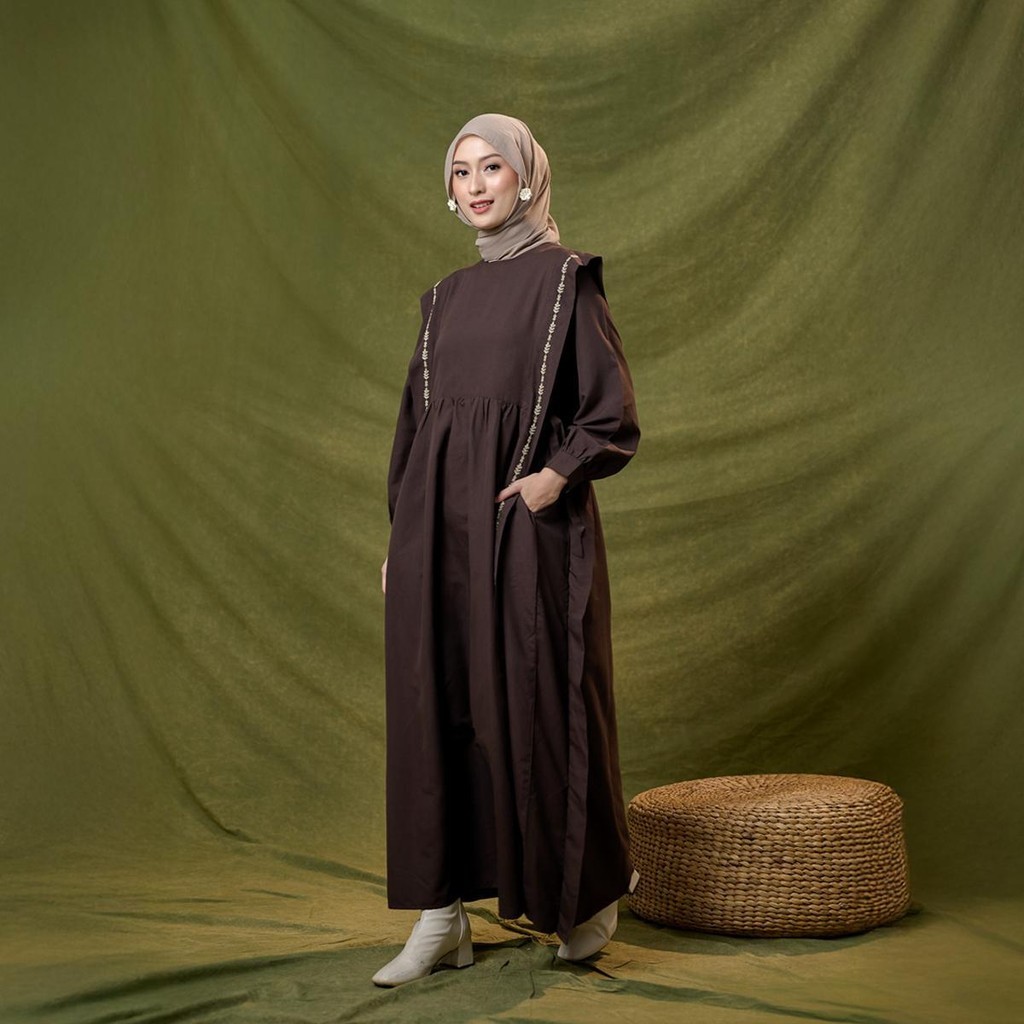 MURAH / [MINOR] ZM Zaskia Mecca - Kavita Gamis Dress Muslim Bordir Lembut Nyaman - Romansa Khatulist