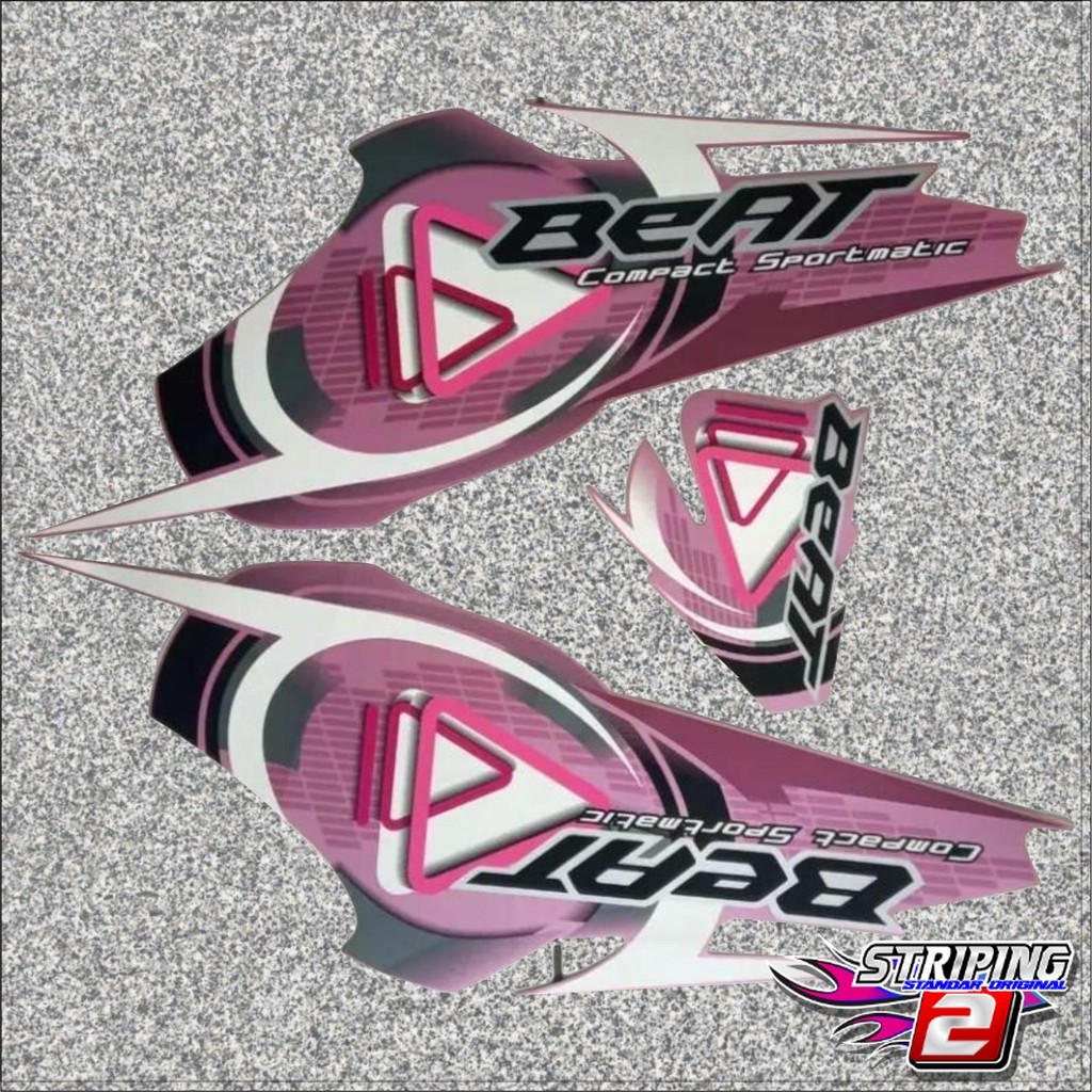 stiker striping honda beat karbu 2009 2010 pink lis body standar berkualitas original