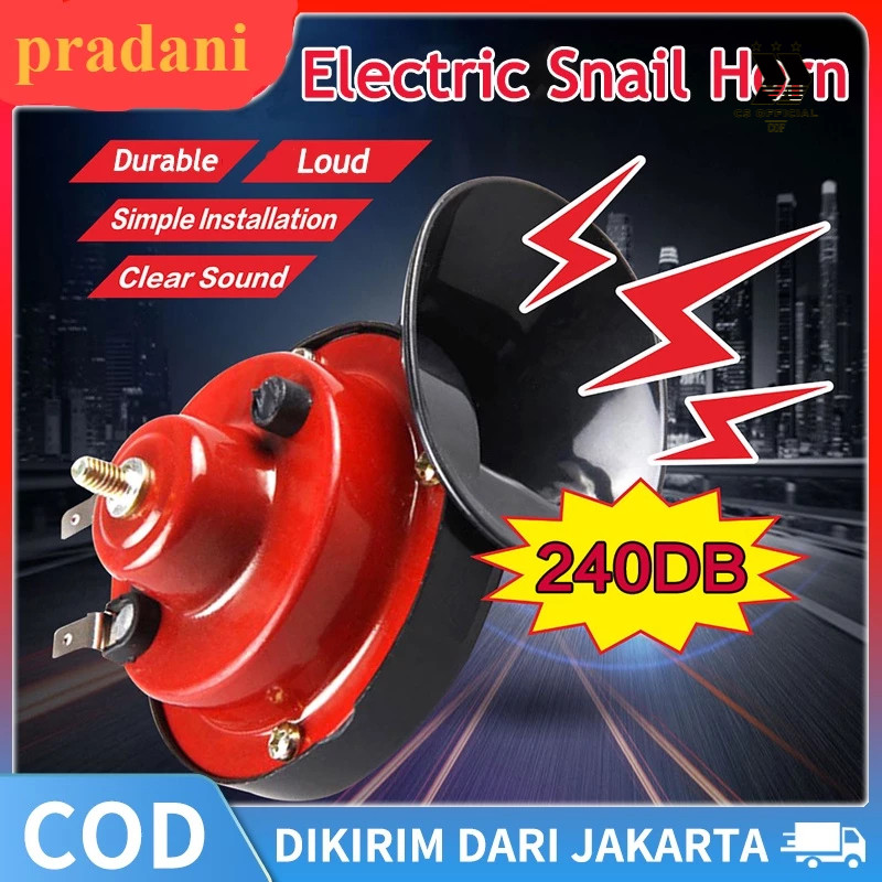 CSO Klakson Keong Waterproof Anti Air Double + Aksesoris Motor Mobil 12 V Suara Seperti Denso Dan He