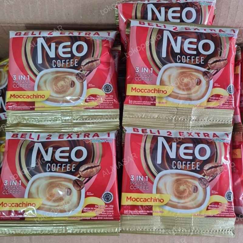 

Neo Coffee 3 In 1 Instant Coffee Moccachino isi 15pcs x 20gr - Minuman Kopi Instan Bubuk