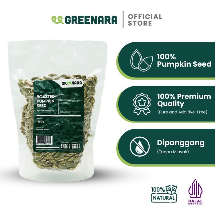 

Greenara Roasted Pumpkin Seed 250gr / Biji Labu Panggang / Snack Cemilan Sehat