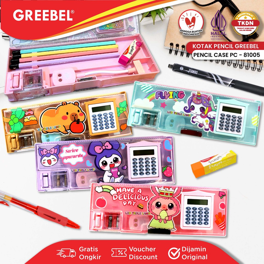 

GREEBEL Kotak Pensil Magnet Kalkulator Lampu Belajar Meja Kecil / Tempat Pensil Serutan Lucu (81005) / Pencil Case Pensil Bag Kalkulator Lampu Meja Sekolah