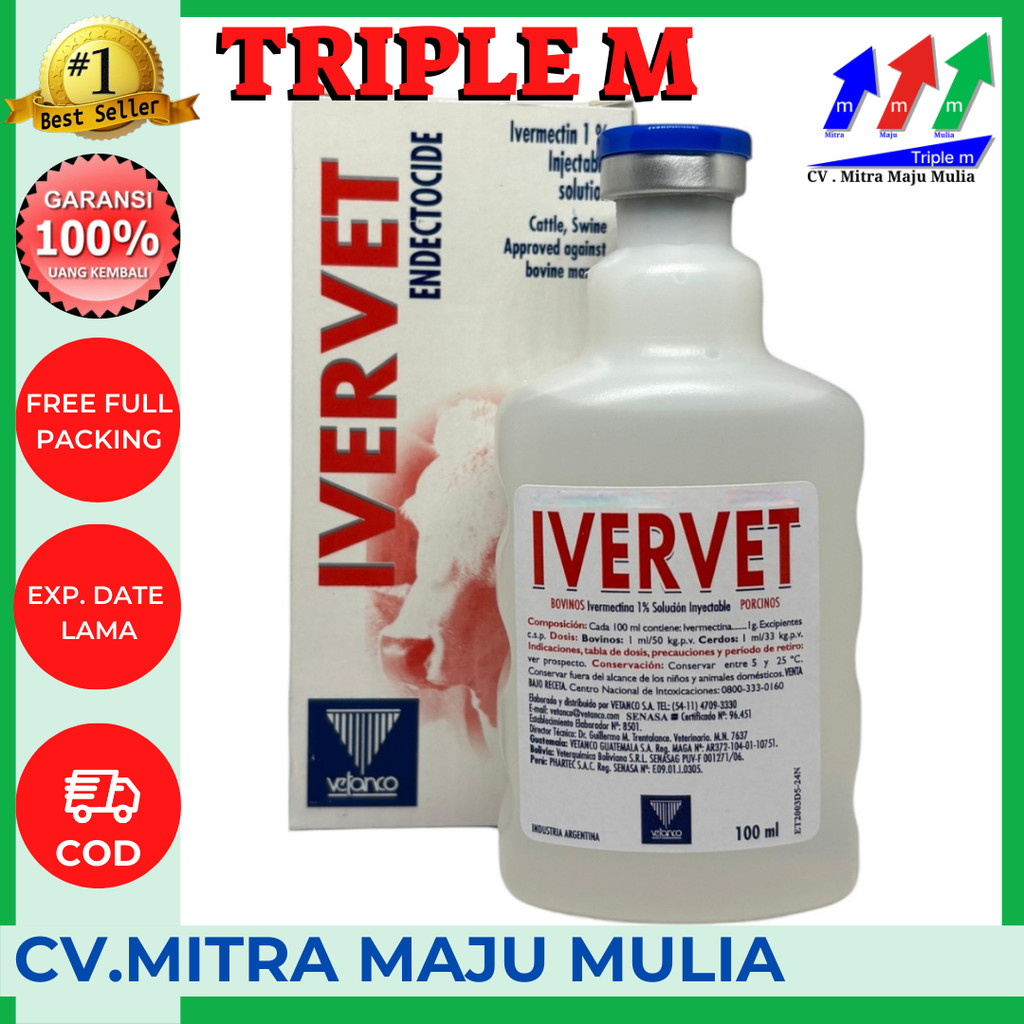 IVERVET 100 ml IVERVET OBAT GUDIK ECTO ENDO PARASIT 3M