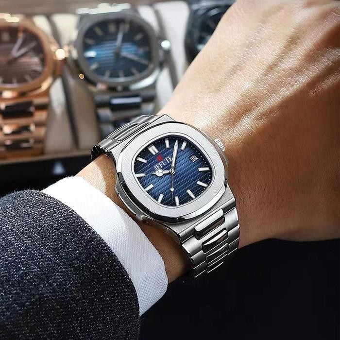

Promo [Sale! ] Jam Tangan Fashion Bentuk Persegi Bagian Jepang Kalender Baja Tahan Karat Bercahaya + Tahan Air + Kotak - Biru Perak Terlaris