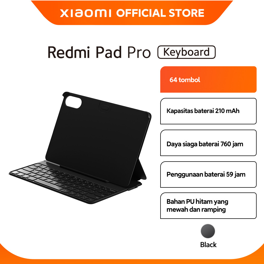 Xiaomi Redmi Pad Pro Keyboard | 64 Keys | Kapasitas Baterai 210 mAh [ Official Store ]