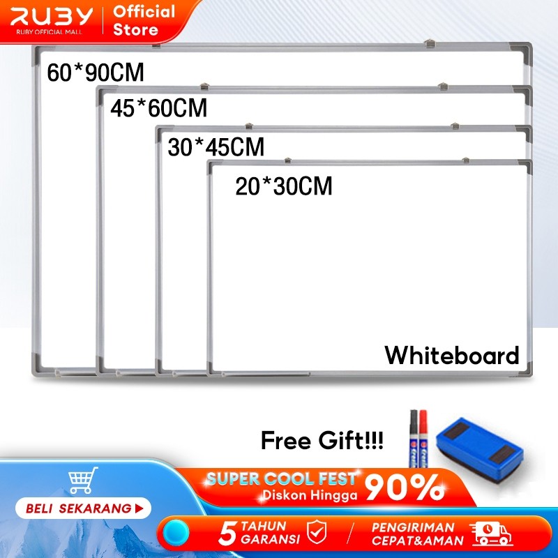 

KAYDEN STORE Papan tulis white board Whiteboard With Stand Papan tulis anak Gantung Magnet Single Face 60*90cm