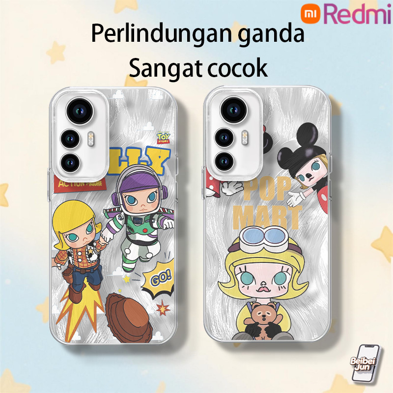 IP Populer "Pop Mart" Toy Story Versi Molly Casing for Redmi 10 11 12 13 4G Pro 5G Poco M3 Pro X3 NF
