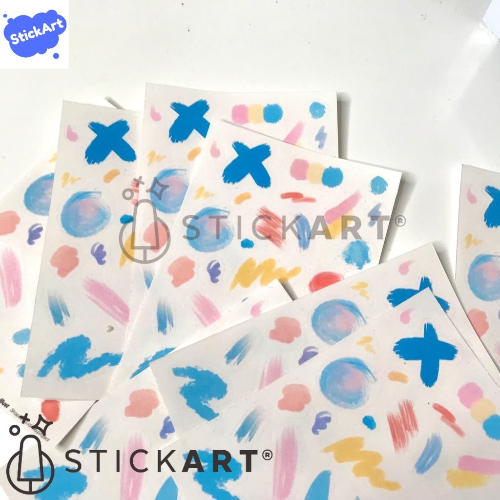 

[STICKART[ TRANSPARANT paint sticker sheet/ dekorasi jurnal/ planner deco BAHAN DAN KWALITAS PREMIUM