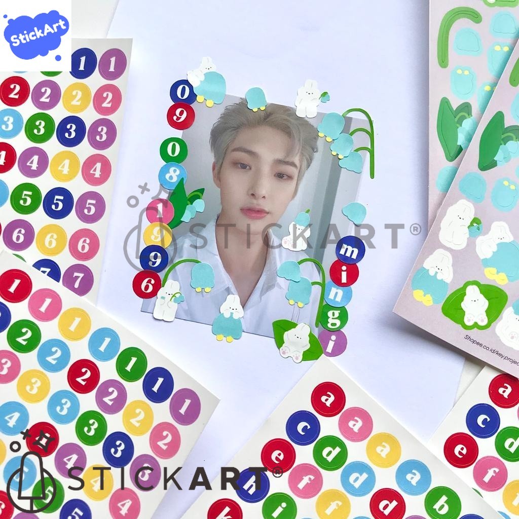 

[STICKART] candy alphabet circle sticker/ stiker dot huruf/ stiker huruf aesthetic BAHAN DAN KWALITAS PREMIUM