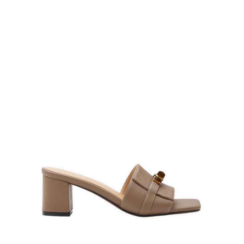 Pazzion Lexley Twist Lock Accent Sandal Heels - Brown