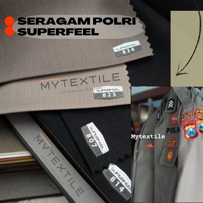 kain seragam polisi polri superfeel maxistyle wool sensation - no 814, 1.60 meter