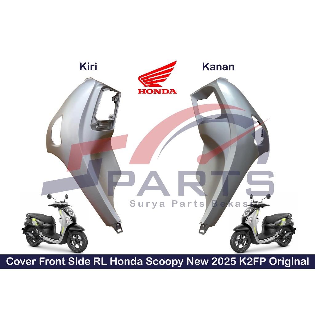 Cover Body Samping Depan Scoopy 2025 Cover Sayap Scoopy New 2025 Kanan Kiri Silver Original