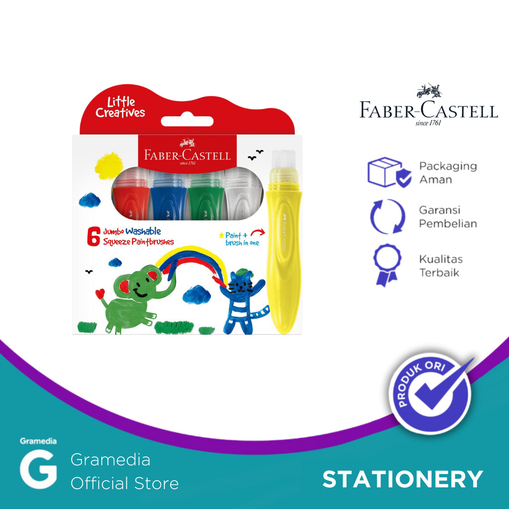

Paket Kuas Cat Faber Castell Jumbo Washable Squeeze Paintbrush