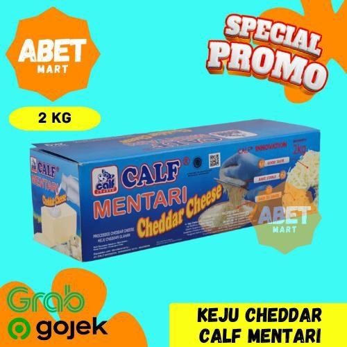 

Calf Mentari Keju Cheddar 2Kg - 2 Kg Biru Cheese Chese Kalf Chedar Parut Balok Blok Besar Topping Martabak Kue Roti Susu Murah Pak Pcs Dus
