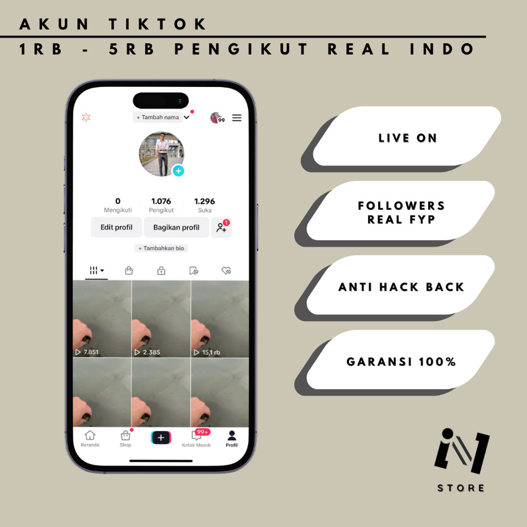 AKUN TIKTOK TERMURAH 1K-5K HASIL FYP INDO AKTIF - GARANSI 100%