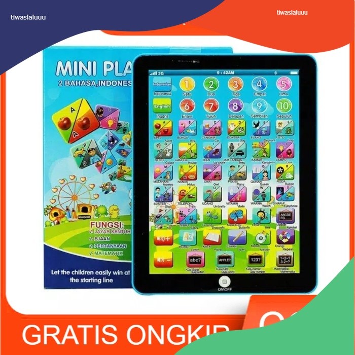Mainan Anak MAINAN IPAD MINI Playpad Mini 2 Bahasa Ipad Mini Mainan Edukasi Edukatif Anak Balita - M