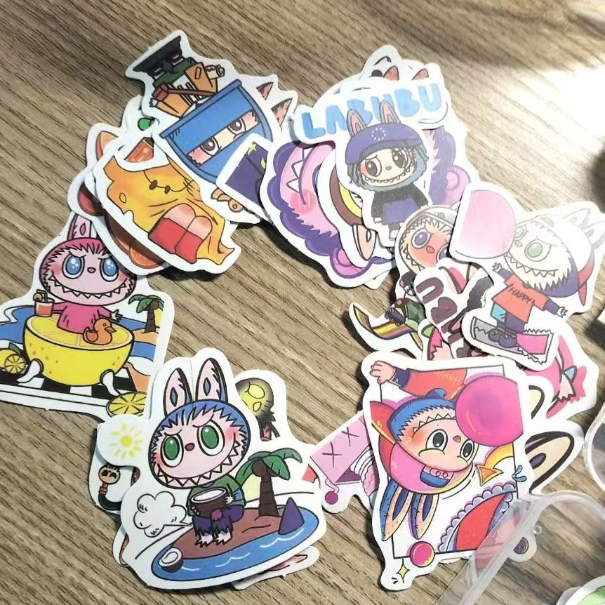 

80Pcs Labubu Stickers Cute Cartoon Kawaii Water Bottle Stickers for Gifts, Waterproof Vinyl Stickers, Aesthetic Laptop Stickers