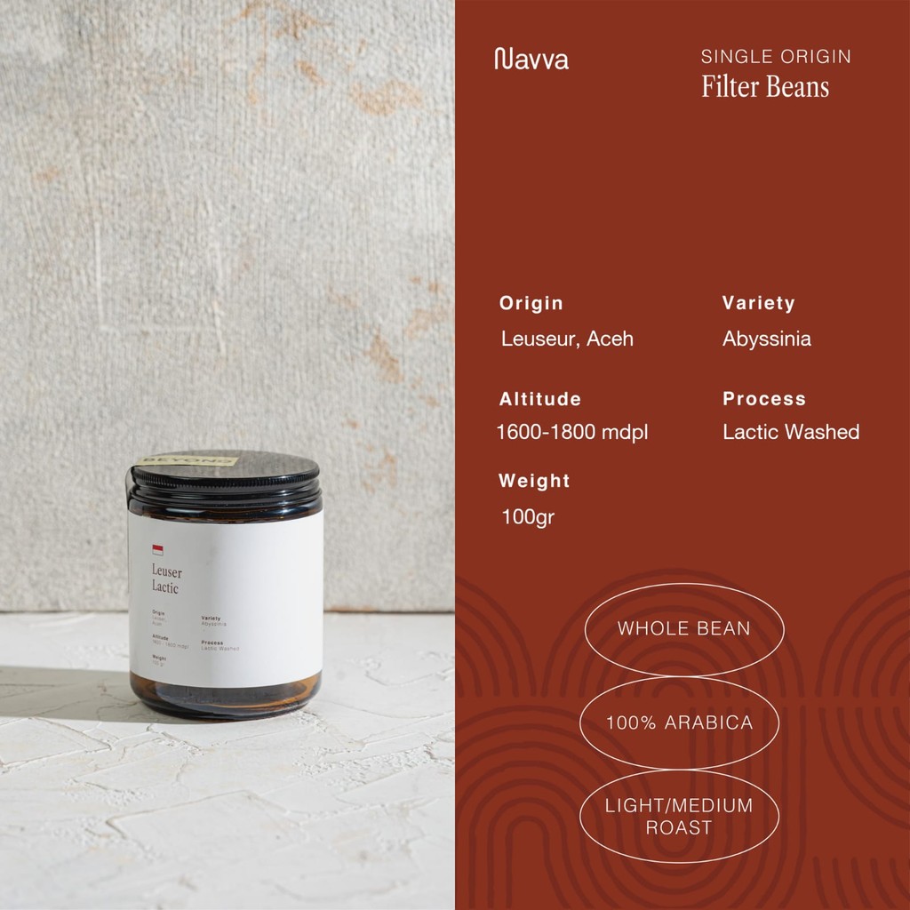 

100 gr Filter Beans Arabica Manual Brew Leuser Lactic / Biji Kopi Sangrai Arabica V60