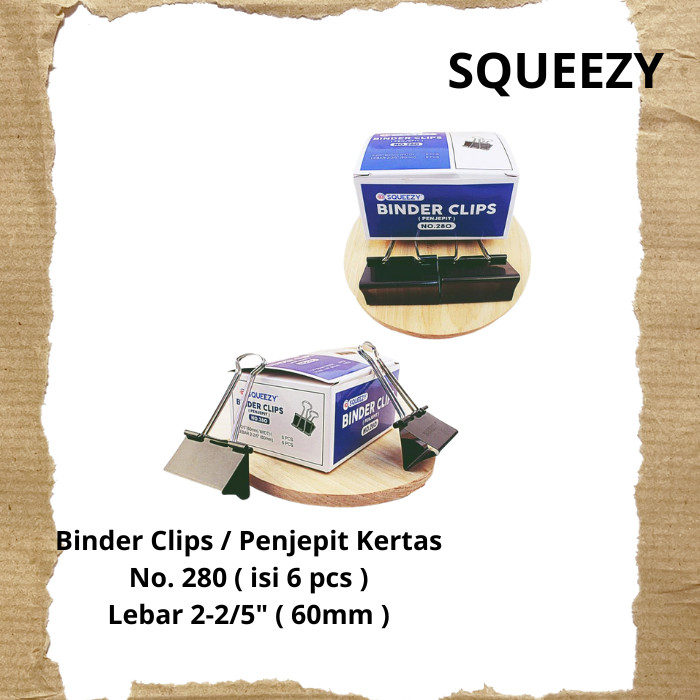 

Binder Clips Squeezy No.280 60mm