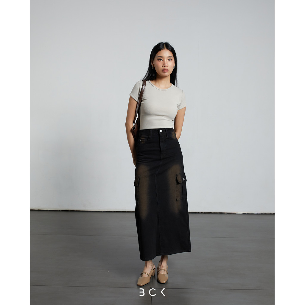 BCK - Rok Jeans Cargo Wanita Vanka