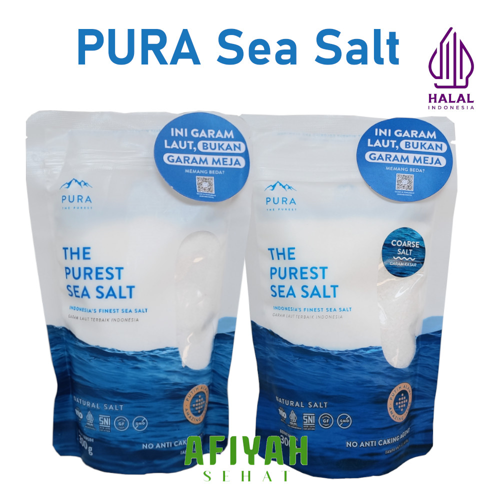 

PURA Garam Laut Sea Salt 300 gr Halus & Kasar - Organik, Sehat Tanpa Pemutih, Cocok untuk MPASI