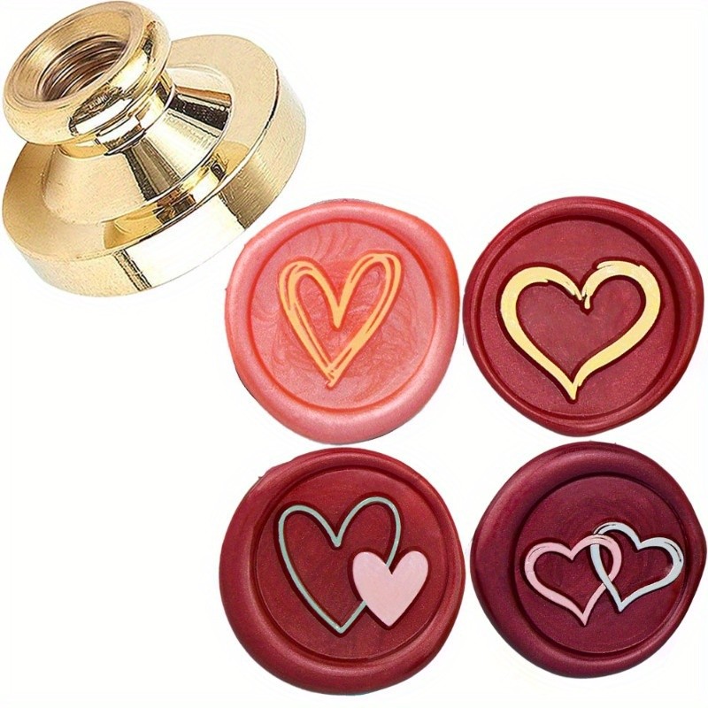 

Sweet Heart Wax Seal Stamp, Vintage Brass Head Sealing Wax Stamp for Wedding Party Invitations Envelop