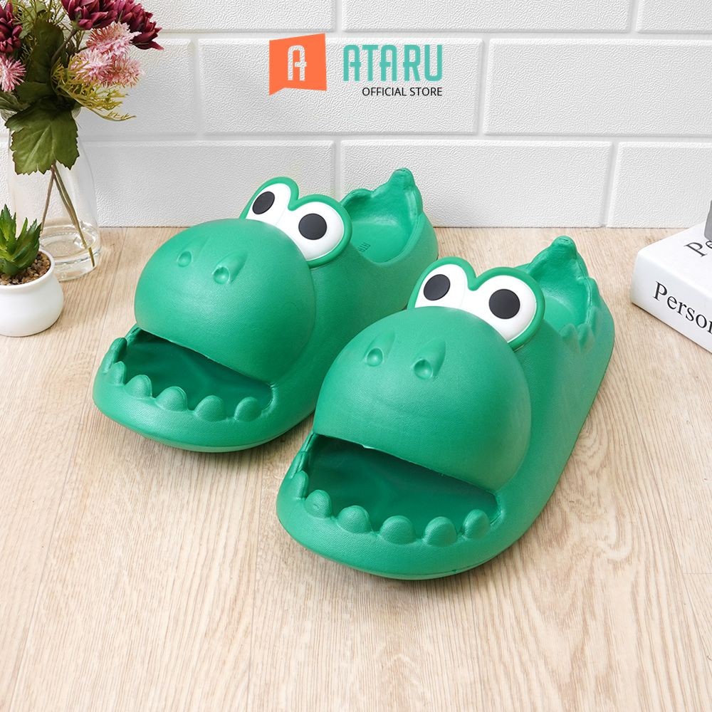 Ataru Ukuran 37 Sandal Anak Slides Crocodile - Hijau Kid Slippers Alas Kaki Anak-Anak Sendal Santai 