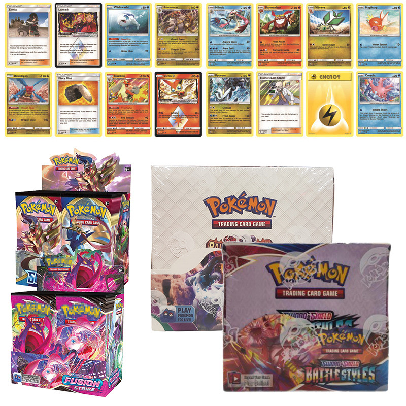 60pcs Kartu Cards Pokemon TCG Kartu Pokemon Trading Card Pokemon Booster Pack