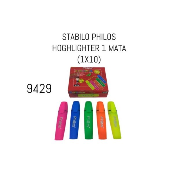 

10 PCS - STABILO PHILOS HIGHLIGHTER 1 MATA