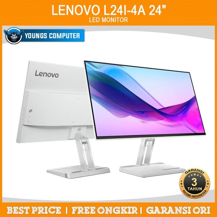 LED LENOVO L24i-40 L24i-4A 24" IPS FHD 100Hz 1ms Speaker Silver Monitor 24 Inch - L24i-4A